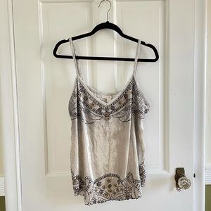 Boston Proper Velvet Beaded and Embroidered Cami